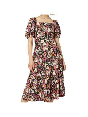 Modcloth x Princess Highway Dress Natalie Linen Blend Floral Midi Size 8 New